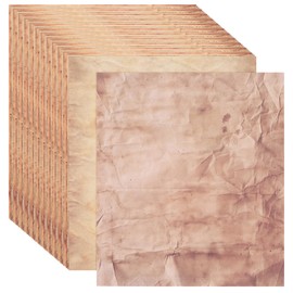 QUARKZMAN 96 Sheets Vintage Paper, Parchment Paper, Standard Printer Paper, Double-Sided Old Paper with Folds, 11 x 8 Inches, Light Brown, for Scrapbooking, Gift Wrapping, Certificates