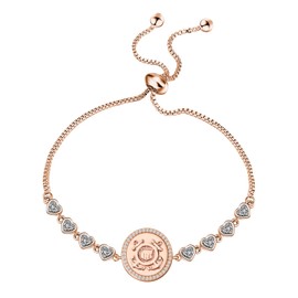 LQRI US Coast Guard Bracelet Naval Academy Navy Gift Military Jewelry Deployment Gift Guard Team Gift (US Coast Guard)