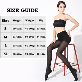 Anseom 2 Pairs of Tights for Women Tummy Control Tights Women's Shape Fine Tights with High Waist Butt Lift and Reinforced Toe, black, XL