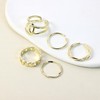 DAILI 5PCS Gold Stackable Rings Set for Women,14k Gold Plated