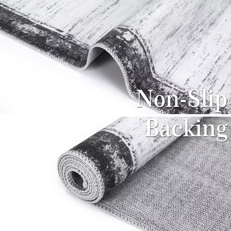 WESTLOOM Bordered Modern 8x10 Rug Machine Washable Area Rug Non-Slip