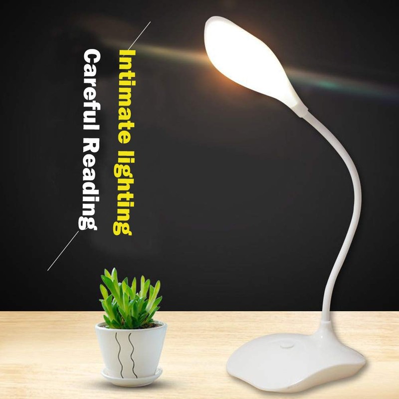LED Table Lamp,Portable Eye-Protected Flexible Gooseneck Small Desk Lights for