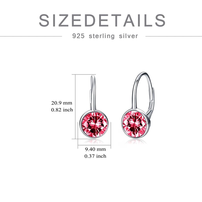 Women's Earrings Birthstone Earring Sterling Silver Earrings for Women Birthstone