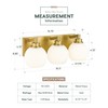 METWET Bathroom Light Fixtures, 3-Light Brushed Gold Vanity Light, Modern