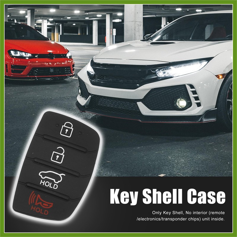 HOPESPANNER 4 Button Car Remote Fob Case Cover Insert Rubber
