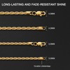 Andsion 14k Gold Plated Rope Chain for Men trendy, 3.0mm