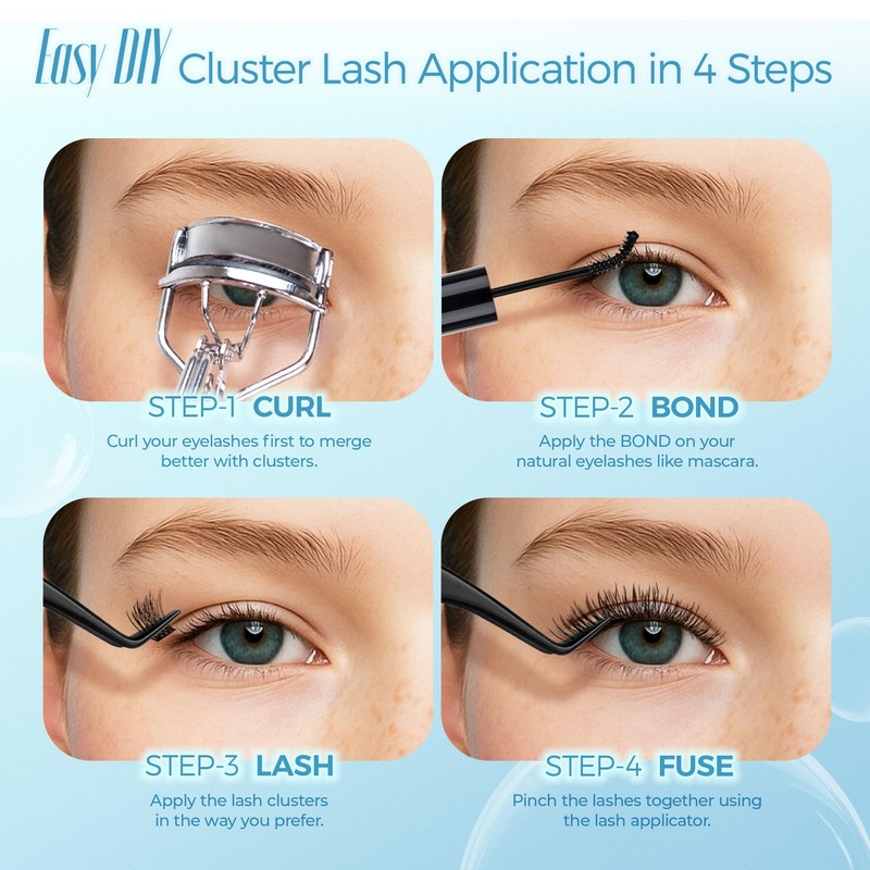 LASHVIEW Cluster Lashes,Lash Clusters Natural Look Cluster Lashes Extensions Super