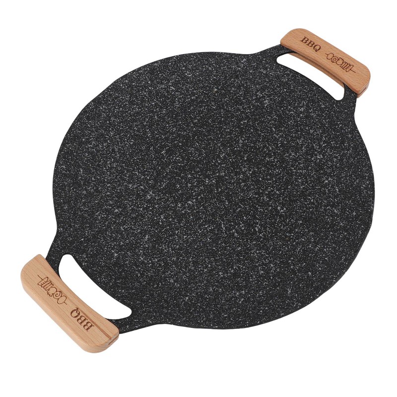 Round BBQ Grill Pan Metal Nonstick Grill Barbecue Plate Multifunctional