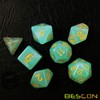 Bescon Moonstone Dice Set Peacock Blue, Bescon Polyhedral RPG Dice