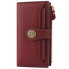 Travelambo Wallets Women RFID Large Capacity Luxury Waxed Leather Clutch
