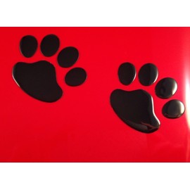 SKS Distribution® 1 Pair BLACK CUTE DOG/PUPPY 3D PAW PRINT Car Emblem Decal Badge Sticker Art