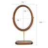 Tstarer Desk Makeup Mirror with Solid Wood,Elliptical Vanity Table Mirror