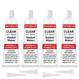 RTV Silicone Gasket Maker, High Temp Silicone Resist Oil, Anti-Freeze RTV Silicone Sealant for Engines, Gearboxes, Pumps, Superchargers (Transparent, 340g)
