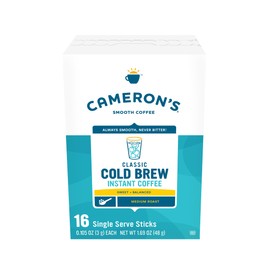 Cameron's Coffee Classic Cold Brew Instant Single Serve Sticks, Medium Roast , 100% Arabica , 128 Count