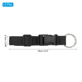 PATIKIL Luggage Connector Straps 1x6.3", 2Pcs Jacket Grip Travel Belt Add a Bag Luggage Strap with O-Ring Buckle for Baggage Suitcase Backpack, Black
