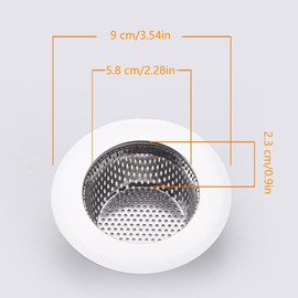 Drain Hair Catcher,Drain Stoper,Shower Drain Cover for Bathtub, Kitchen Sink Strainer, Stainless Steel Bathroom Sink, Drain Stopper with (2 PCS,white,3.5 in)