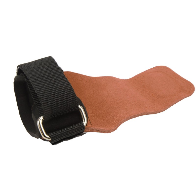 1 Pair Weight Lifting Grip Straps Double Cowskin Deadlifts Pull