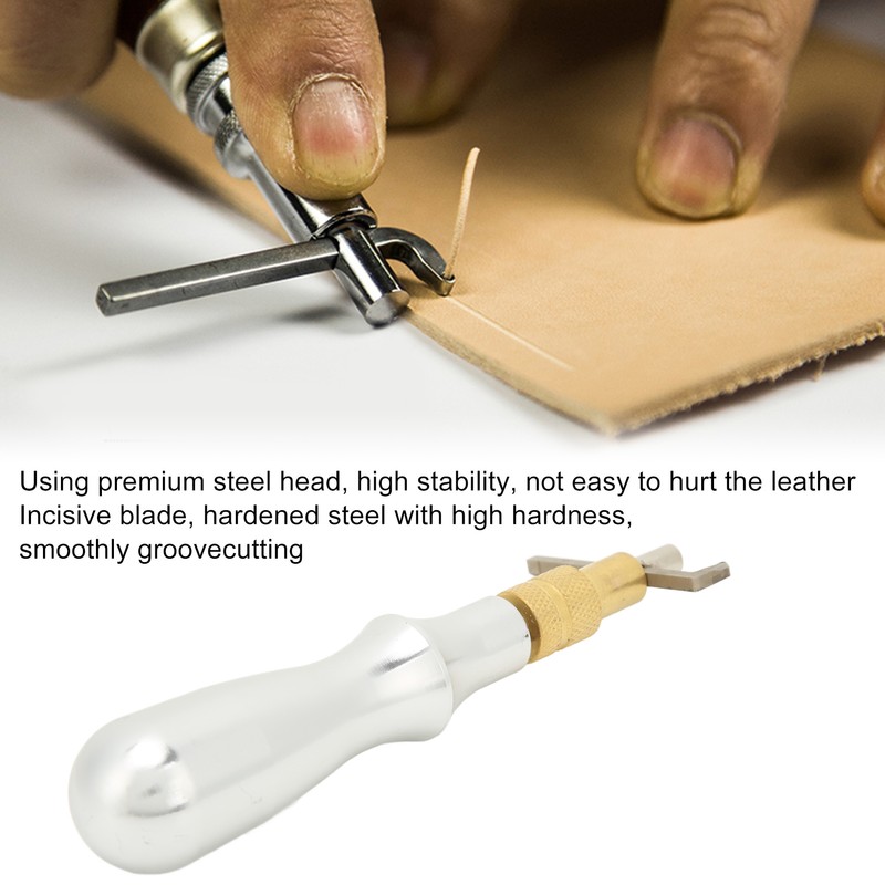 Leather Groover Professional Aluminum Handle Hand Made DIY Leather Craft