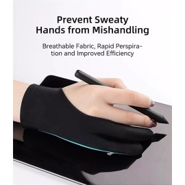 Two Finger Anti-fouling Glove Drawing & Pen Graphic Tablet Pad For Artist