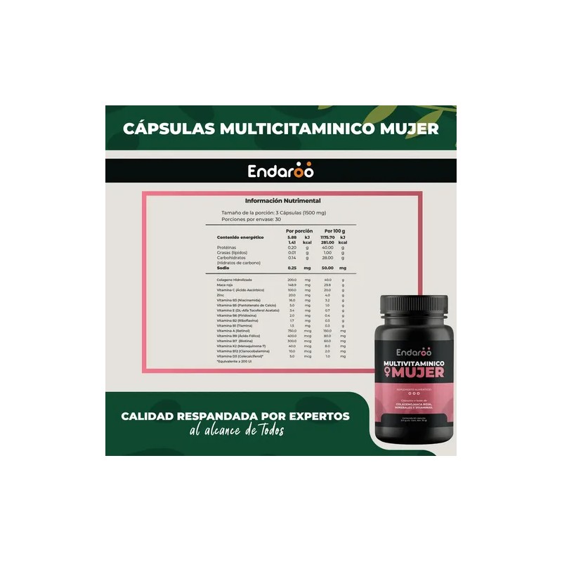 Multivitamínico Para Mujer |biotina, Ácido Fólico ,vitaminas 60 Cápsulas