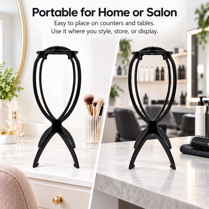 2-Piece Wig Stand for Wigs & Hats – 36 cm