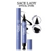 Black Stamp Eyeliner Pen, Waterproof Smudge-Proof Double-Ended Liquid Eye Liner,