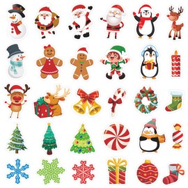 Lucleag 600PCS Christmas Stickers for Kids, Xmas Santa Snowman Penguin Sticker for Crafts, Assorted Christmas Elements Stickers for Xmas Winter Teachers Classroom Party Favor