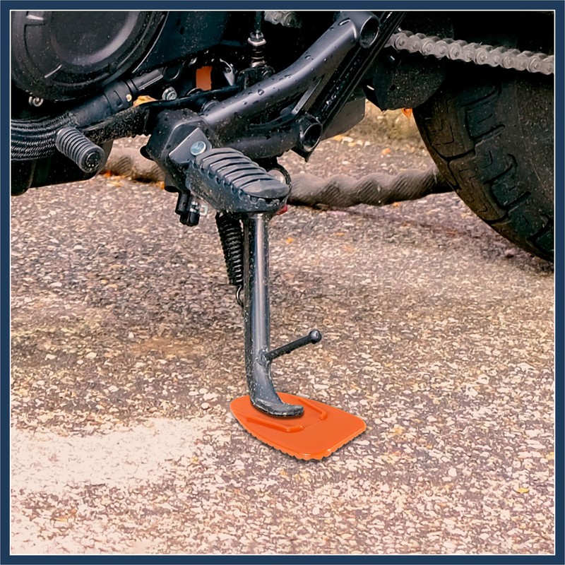 INFINAUTO 2pcs Motorcycle Kickstand Support Pad Side Stand Pad Orange