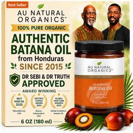 Bordative Au Natural Premium Organics Batana Oil 3.4oz  100ml - Revitalizing Hair Care Natural Oil - Face Body Skin Moisturizer - Thickens Hair