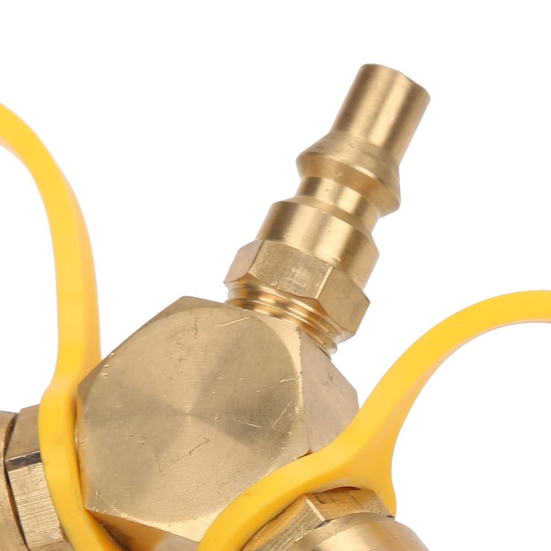 FECAMOS LPG Gas Line Splitter Adapter with 3 Spouts Propane