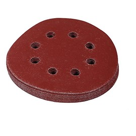 Pack of 10 125 mm Sanding Discs Round Shape Red Sandpaper Polishing Disc 8 Holes 60 80 100 120 150 180 240 320 800 1000 Grit (800#)
