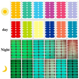 YECIRALA 12 Sheets 168 Pcs Fluorescent Solid Nail Polish Strips for Women Nails Stickers Full Nail Wraps Multi-Color Luminous Nail Polish Stickers Self Adhesive Stick On Nails Strips with Nail File