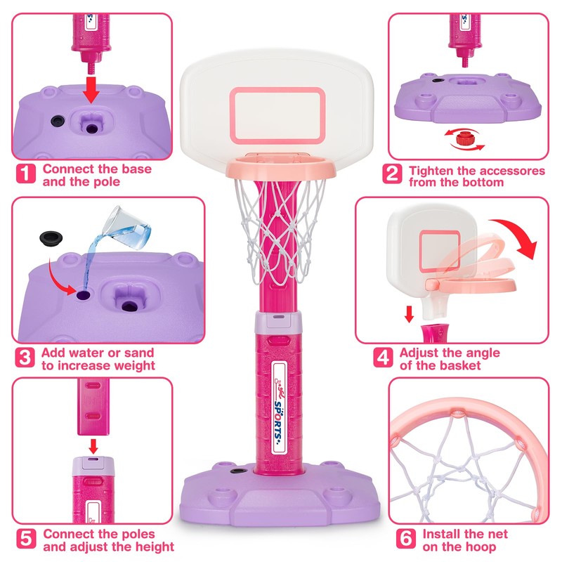 LACCHOUFEE Basketball Hoop Indoor Outdoor Toys for Toddlers 1-3, Kids