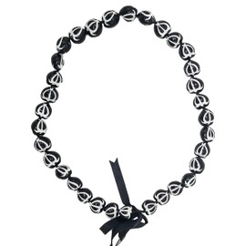 Aeiniwer Hawaiian Kukui Nut Lei Beads Necklaces with Hand Painted White Turtle Adjustable 32” Leis for Men and Women