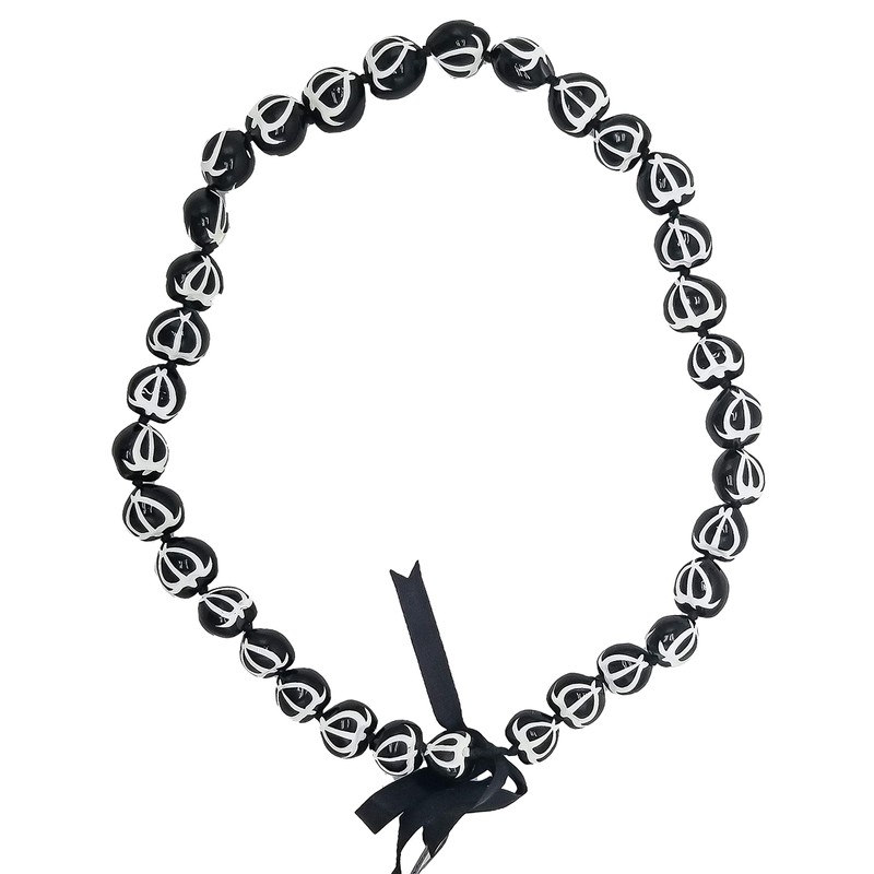 Aeiniwer Hawaiian Kukui Nut Lei Beads Necklaces with Hand Painted