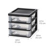 IRIS USA Plastic Stacking Desk Top 3-Drawer Storage Organizer, 4-Pack,