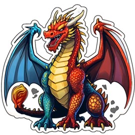 Dragon Stickers for Water Bottle 3in, 3Pcs Waterproof Vinyl Kawaii Animal Stickers for Laptop Skateboard Scrapbooking Journal Luggage Bike,Phone,Dragon Stickers for Kids Adults.(R4)