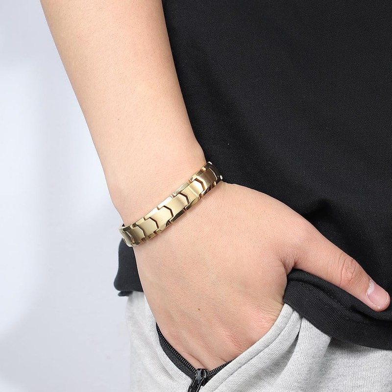 [Apocalyptic-K] Titanium Magnetic Bracelet, (Light) Mens Magnetic Bracelet, Double Ferromagnetic