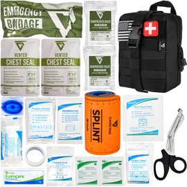 CareTac IFAK Trauma First Aid Kit – Includes Israeli Bandage, Chest Seals, Compressed Gauze, Splint & More – Tactical-Style MOLLE Bag for Bleed Control, Gunshot Wounds, Burns & Emergencies