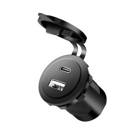 LogiLink PA0330 - KFZ/LKW Einbau-Ladeadapter mit 1x USB-A & 1x USB-C, 60 W, PD (Power Delivery) & QC 3.0 (Quick Charge)