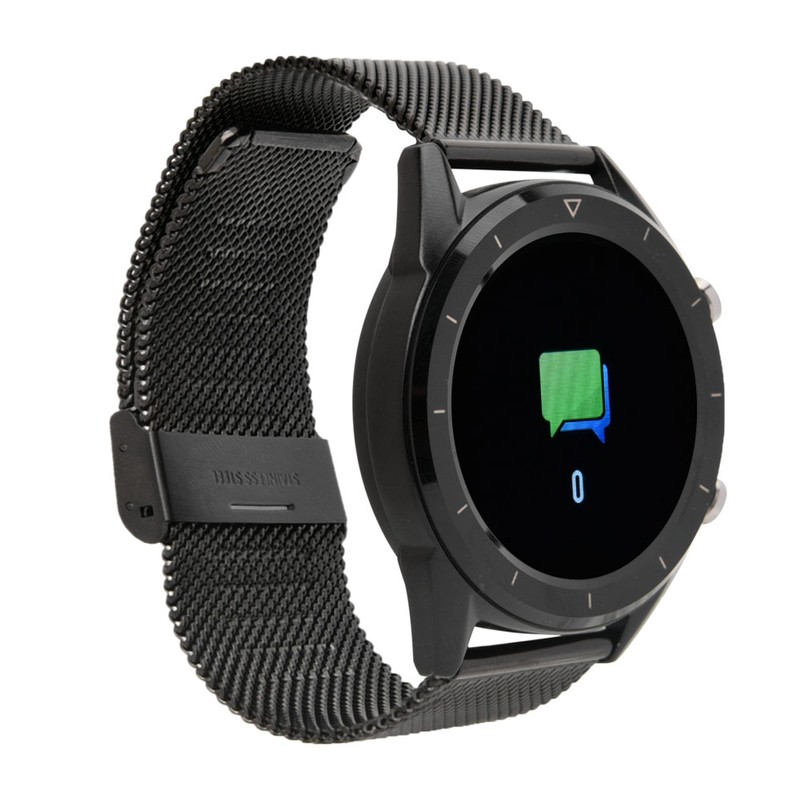 1.54-inch Full screen Waterproof Bluetooth Smart Sports Touch Smartwatch(Black Steel