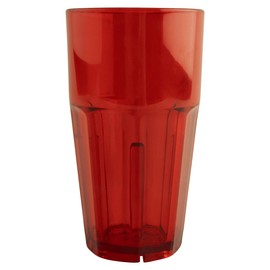 GET 9916-1-R BPA-Free Faceted Plastic Tumbler, 16 Ounce, Red (Set of 12)