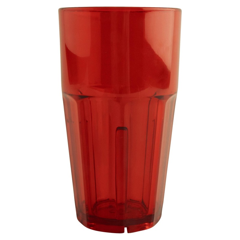 GET 9916-1-R BPA-Free Faceted Plastic Tumbler, 16 Ounce, Red (Set