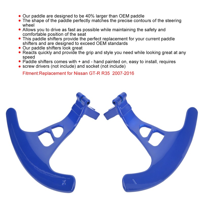 2PCS Shifter Paddle Aluminium Alloy Decor Replacement for Nissan GTR