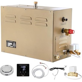 CGOLDENWALL Generador de Vapor 5KW con Drenaje Automtico95-131  Controlador Tctil Impermeable, Uso para DuchaSaunaBao TurcoSPA, Apto para Calentar... 