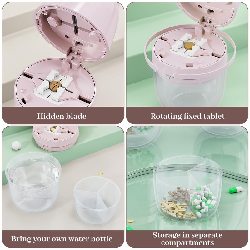 Dzmuero Tablettenteiler, Tablettenschneider, Tablettenteiler für alle tabletten kostenlos, Einstellbar, 1
