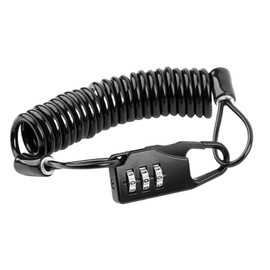 BLOOPIC Helmet Lock, Password Wire Rope Lock, Wire Diameter 0.14 inches (3.5 mm), Extendable Length 4.7 ft (1.2 m), Anti-Theft Wire, Helmet Holder, Wire Lock (Black)