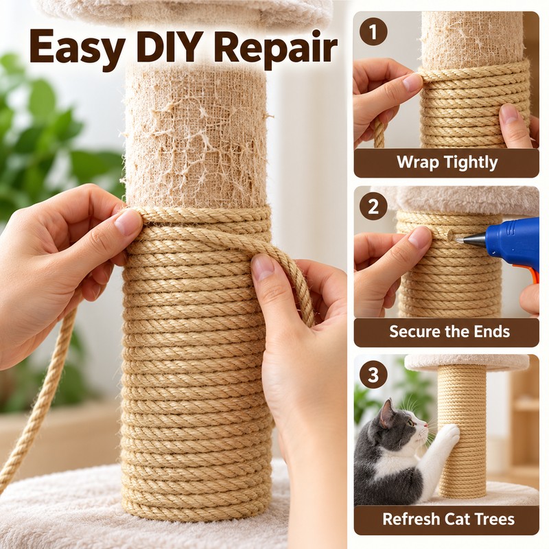Natural Sisal Rope for Cat Scratching Posts – 4mm DIY