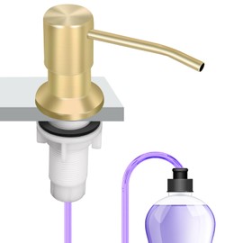Soap Dispenser Kitchen Sink, Sink Soap Dispenser, 47" Extension Tube kit, Dish Soap Dispenser Pump, No Need More Refills (Gold)