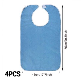 Fiyuer Bib for Adults, Seniors, Reusable, Washable, Waterproof Terry Towelling Bib, Adult Bib, Easy to Clean, Unisex Clothing Protector for Mother and Dad, Navy-4